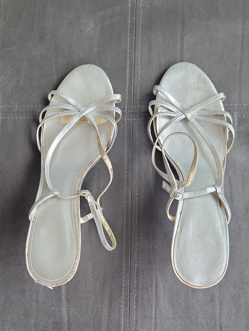 Ralph Lauren Silver Strappy Flat Sandals